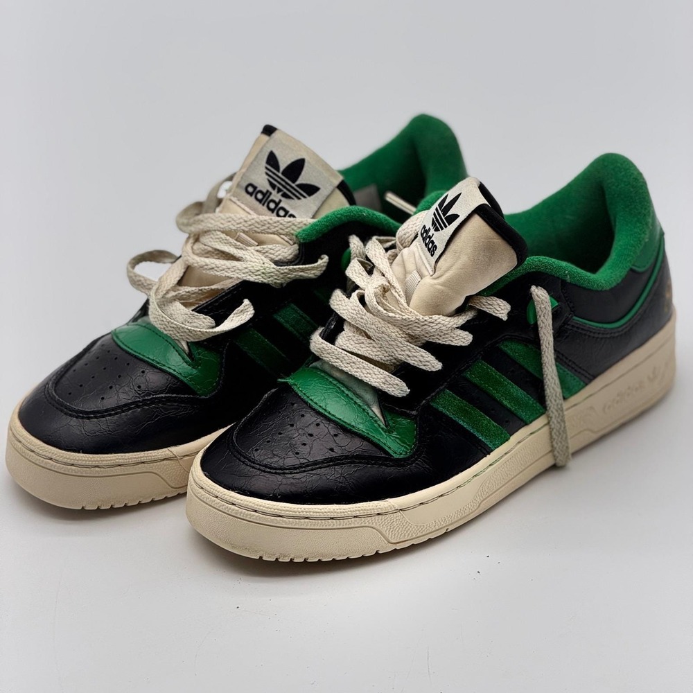 Adidas Rivalry Low 86 Mens Sneakers Black Green Off White Basketball Shoes